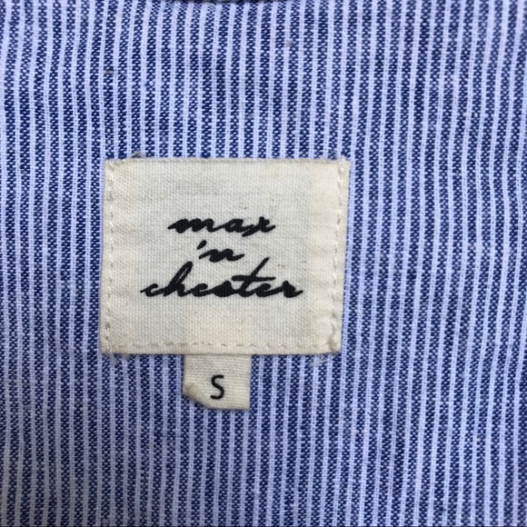 MAX N CHESTER Blue White Striped Button Down Shirt - Picture 4 of 4